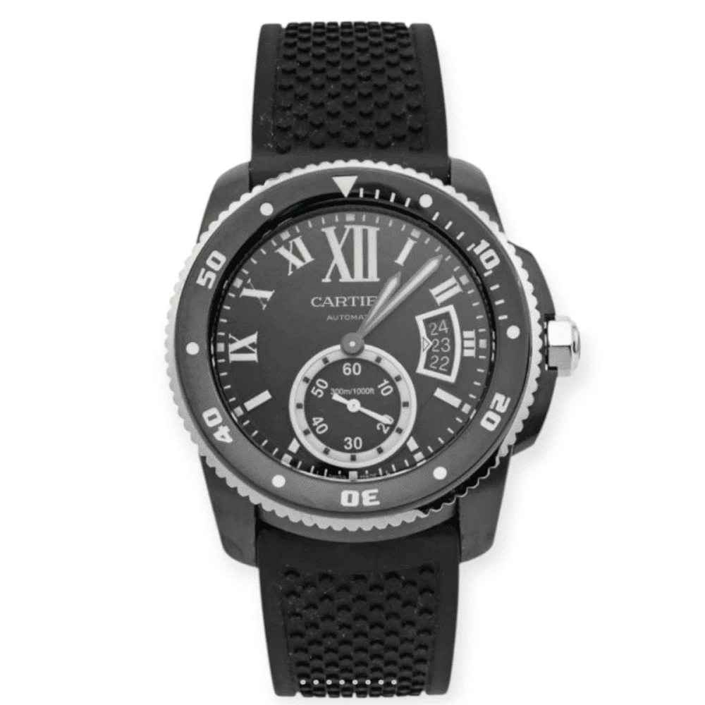 Cartier Calibre Diver 42mm PVD Steel Black Dial Ru Pre-Owned Cartier Calibre Diver 42mm PVD Steel Black Dial Ru 42 mm kol saati