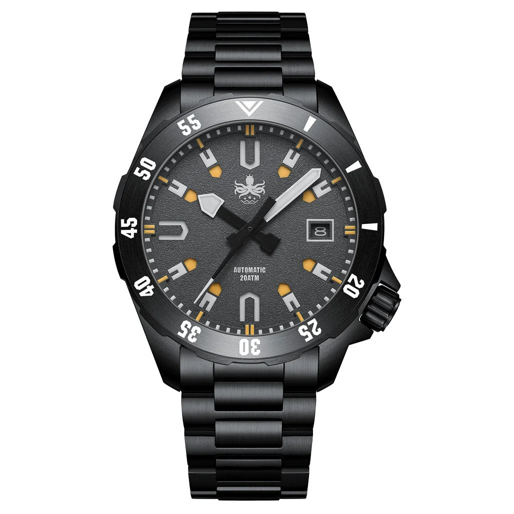 Phoibos APOLLO DLC 200M Automatic Diver With Matte Grey Dial #PY056DX 46 mm kol saati