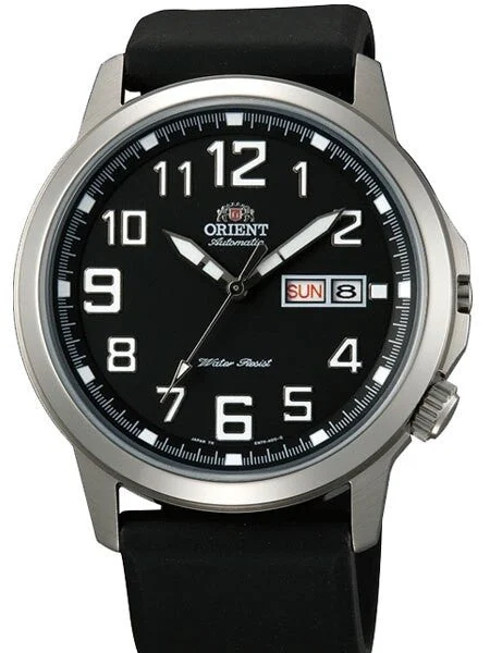 Orient Stingray Day and Date Automatic Watch with Black Dial #EM7K00CB kol saati