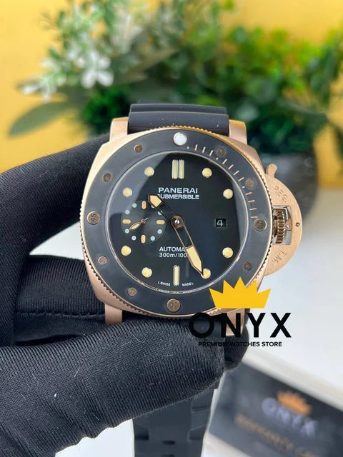 Panerai Submersible Panerai Submersible Rose Gold Black Dial 47mm kol saati