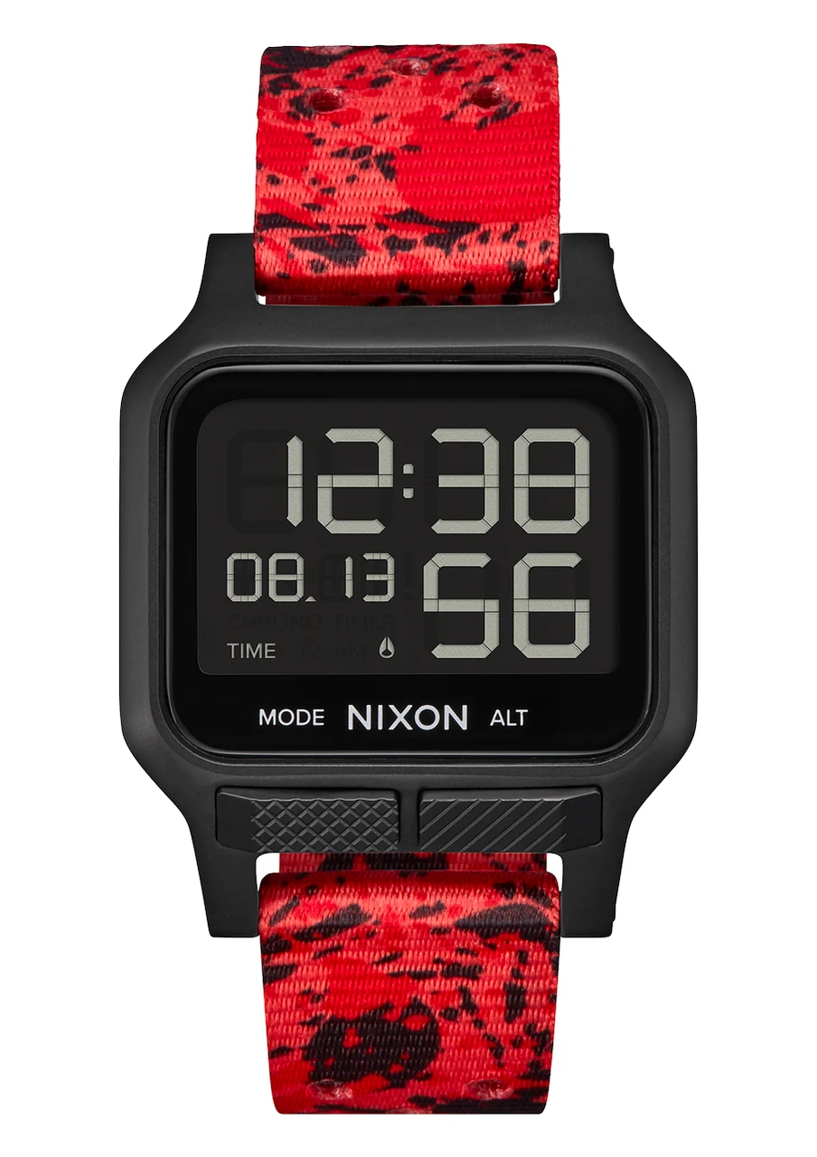 Nixon US Heat - Black / Red A1320-008-00 kol saati