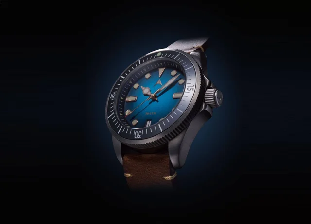 Aerotec Watches Sea Hunt ( Blue Dial with rose gold hands & indexes ) kol saati