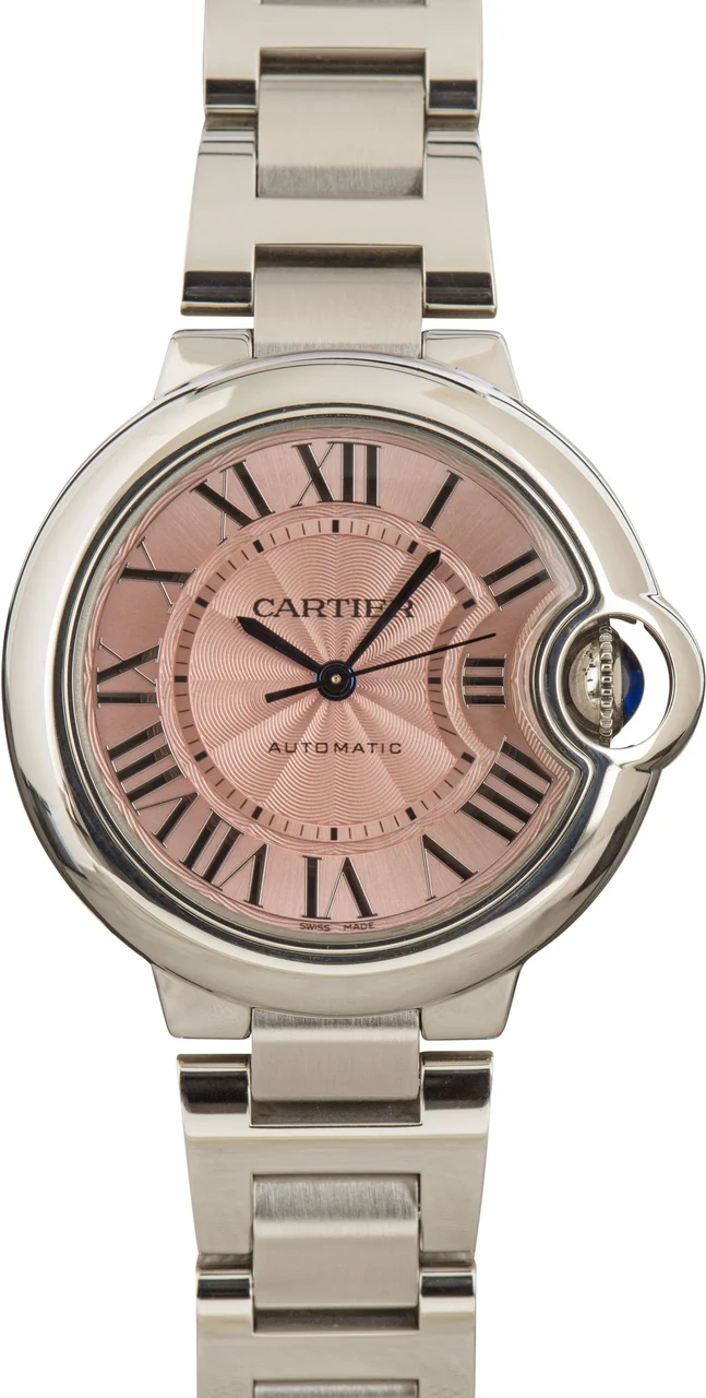 Cartier Ballon Bleu Pink Roman Dial W6920100 33 mm kol saati
