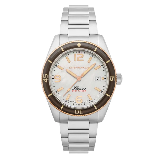 Spinnaker Fluess "White Pearl" Limited Edition Automatic Diver #SP-5108-33 kol saati