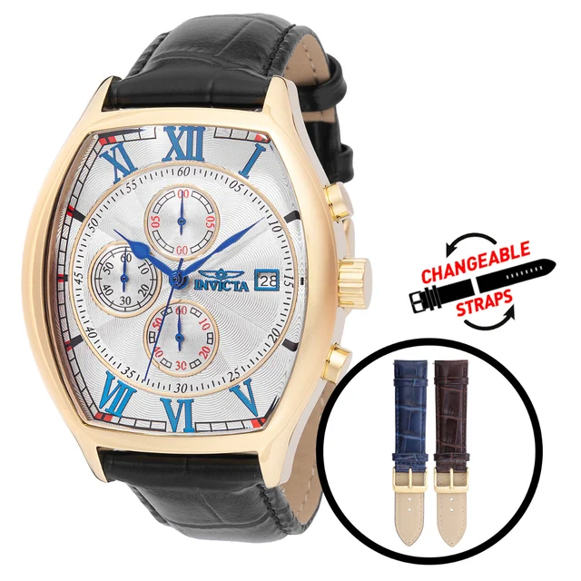 Invicta Specialty Glyphic Watch - 43mm. Black with Interchangeable Strap (49840) kol saati