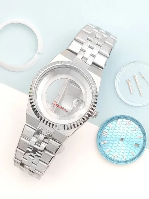 Tandorio Land-Dweller MOD Set watch case+ Dial Hands for NH35/36 movement sapphire glass 5