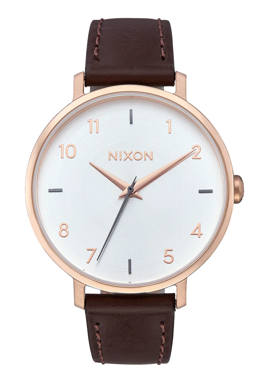 Nixon US Arrow Leather - Rose Gold / Silver A1091-2369-00 kol saati