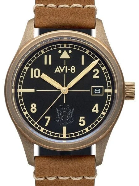 AVI-8 Flyboy Eagle Squadron Bronze Pilot Watch with an Automatic Movement, AR Sapphire Cry