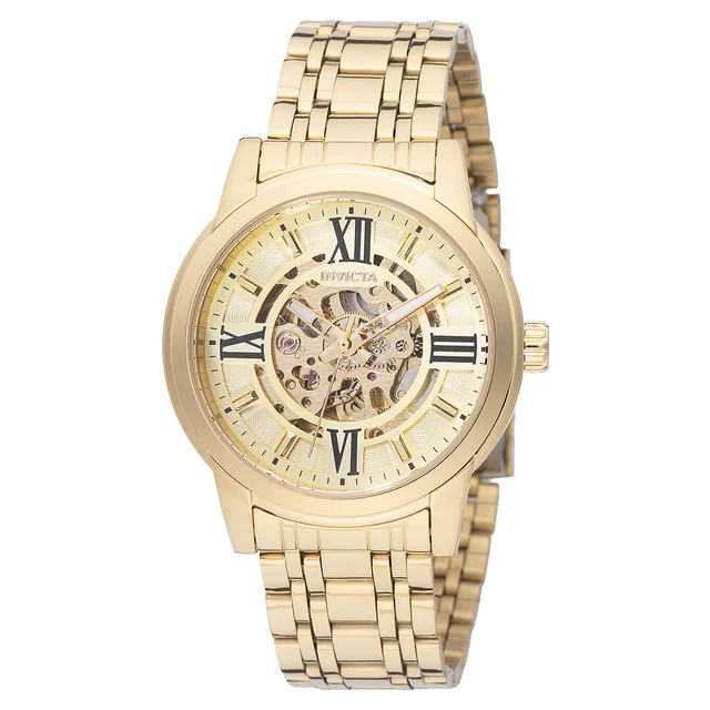 Invicta Open Box Objet D Art Automatic Watch - 41mm, Gold (AIC-69129) kol saati