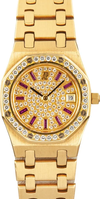 Audemars Piguet Royal Oak Diamond Dial & Bezel 67076BA.ZZ.1100BA.02 kol saati