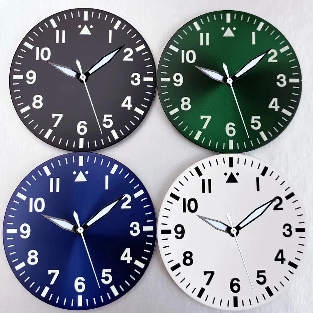 Tandorio watch dial Sunburst Blue Green White Black Hand Set Fit NH35 NH36 NH38 PT5000 for Pilot Diving Men Watch Parts Accessories 1005009074351743-black-Fit NH35 NH36 38 mm kol saati