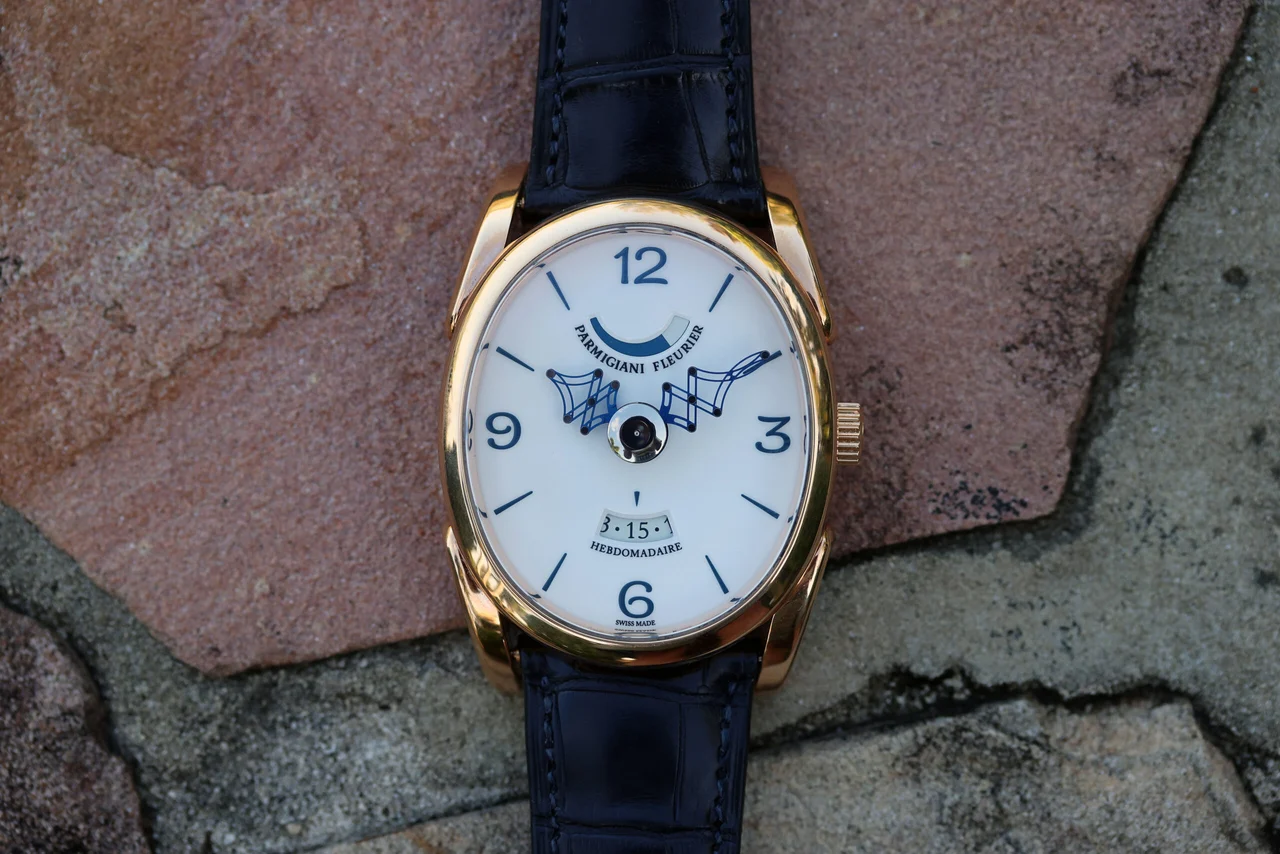 Parmigiani Fleurier Ovale Pantographe 8-Day with Telescoping 45 mm kol saati