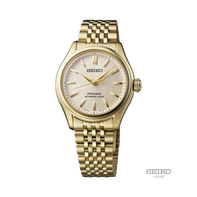 Seiko Presage Classic Gold Finish 36mm - Ivory on Bracelet SPB524 kol saati