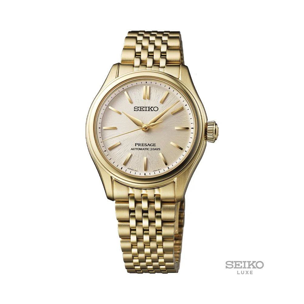 Seiko Presage Classic Gold Finish 36mm - Ivory on Bracelet SPB524 36 mm kol saati