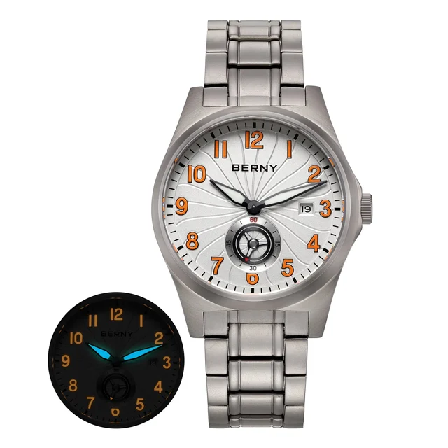 BERNY Men Automatic Titanium Classic Watch-AMT358MS AMT358MS-A kol saati
