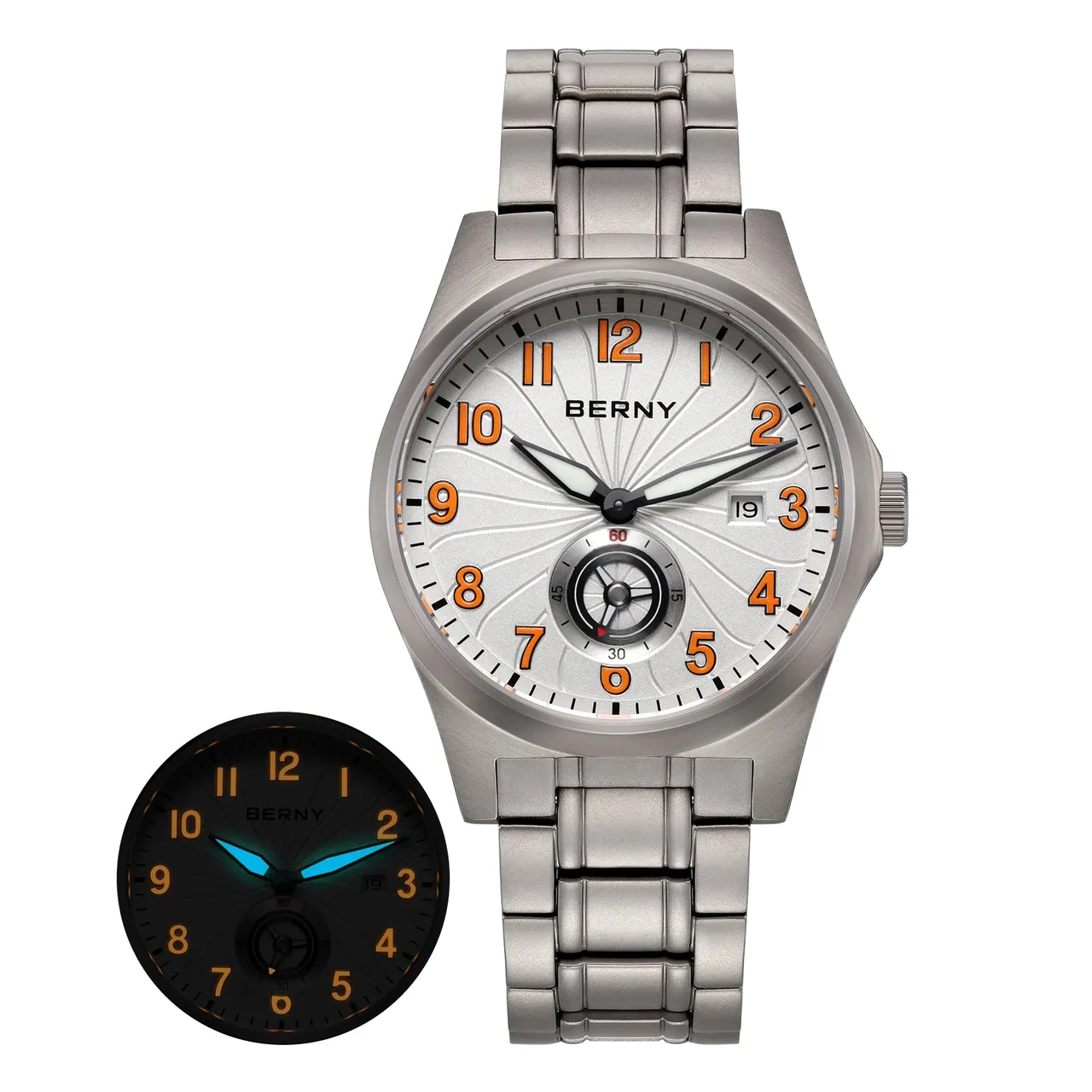 BERNY Men Automatic Titanium Classic Watch-AMT358MS AMT358MS-A kol saati