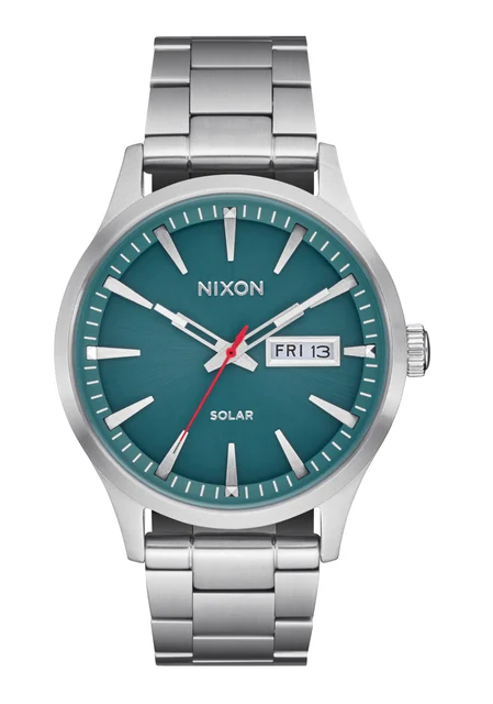 Nixon US Sentry Solar Stainless Steel - Silver / Jasper A1346-5165-00 kol saati
