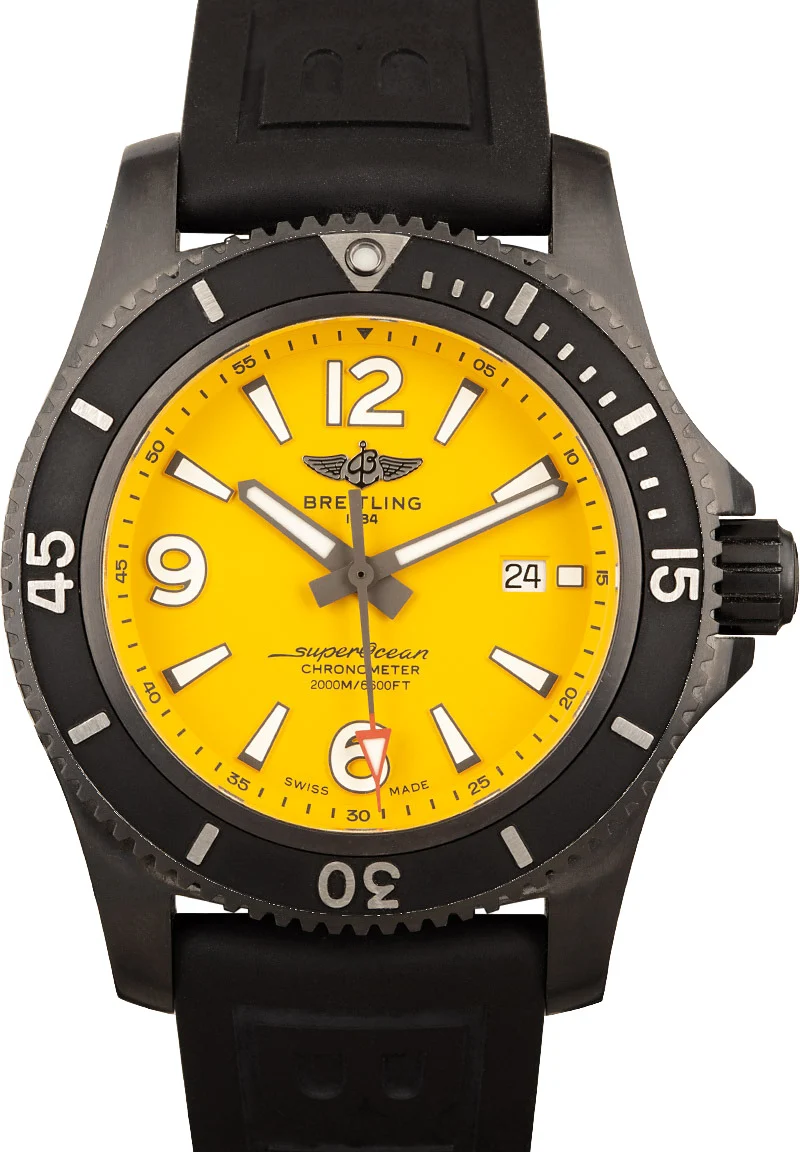 Breitling Superocean Yellow Dial M17368 46 mm kol saati