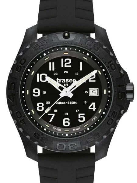 Traser Scratch and Dent - Outdoor Pioneer Watch with Tritium Illumination and Rotating Black Bezel #102905 SND163 44 mm kol saati