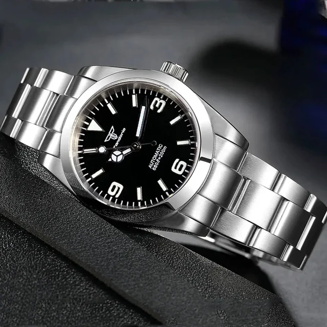 Tandorio Ranger Watch Polish Bezel NH35A 100m Waterproof Sapphrie TD019 14:200005100#T-log