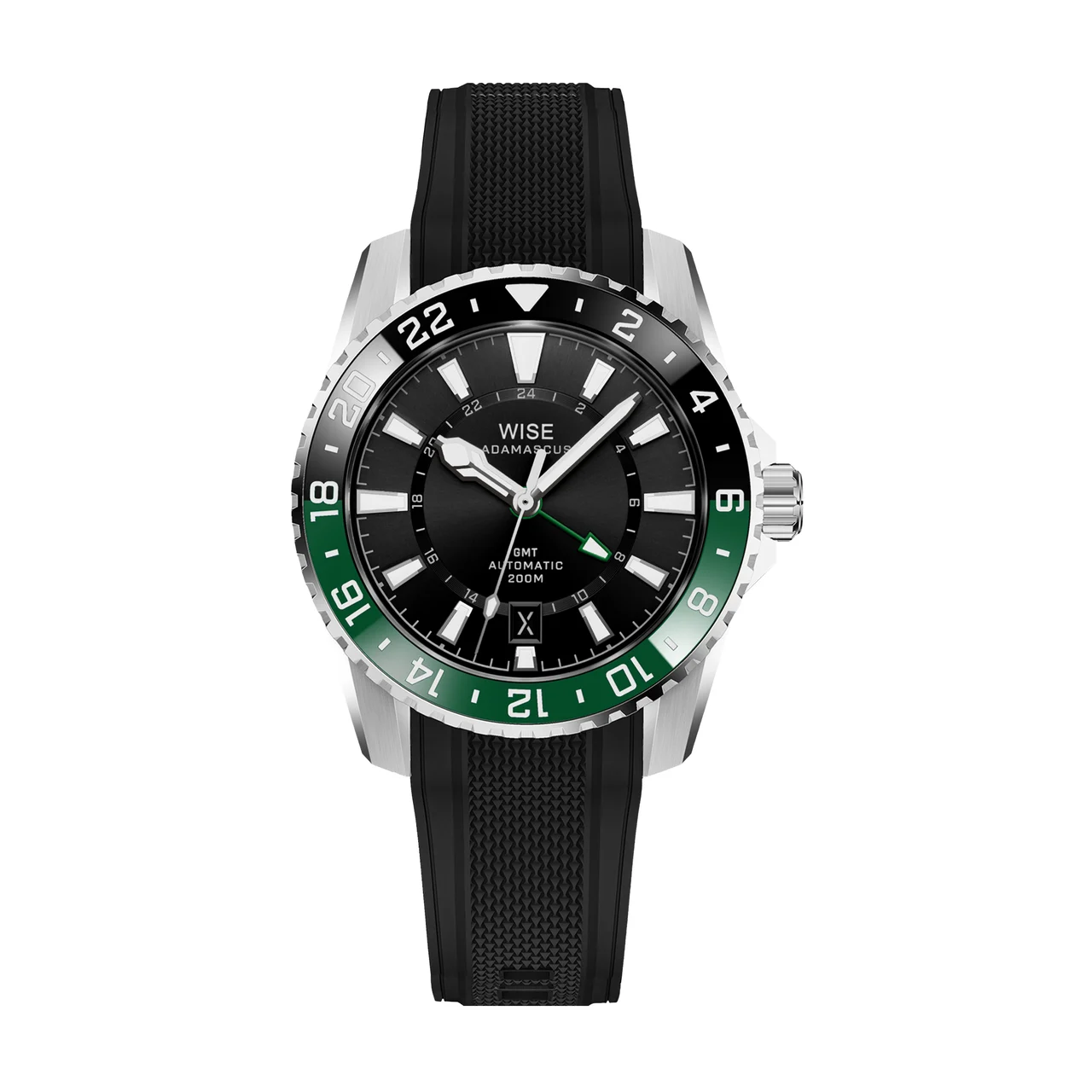 WISE ADAMASCUS ADX140 True GMT FKM Rubber Set 40 mm kol saati