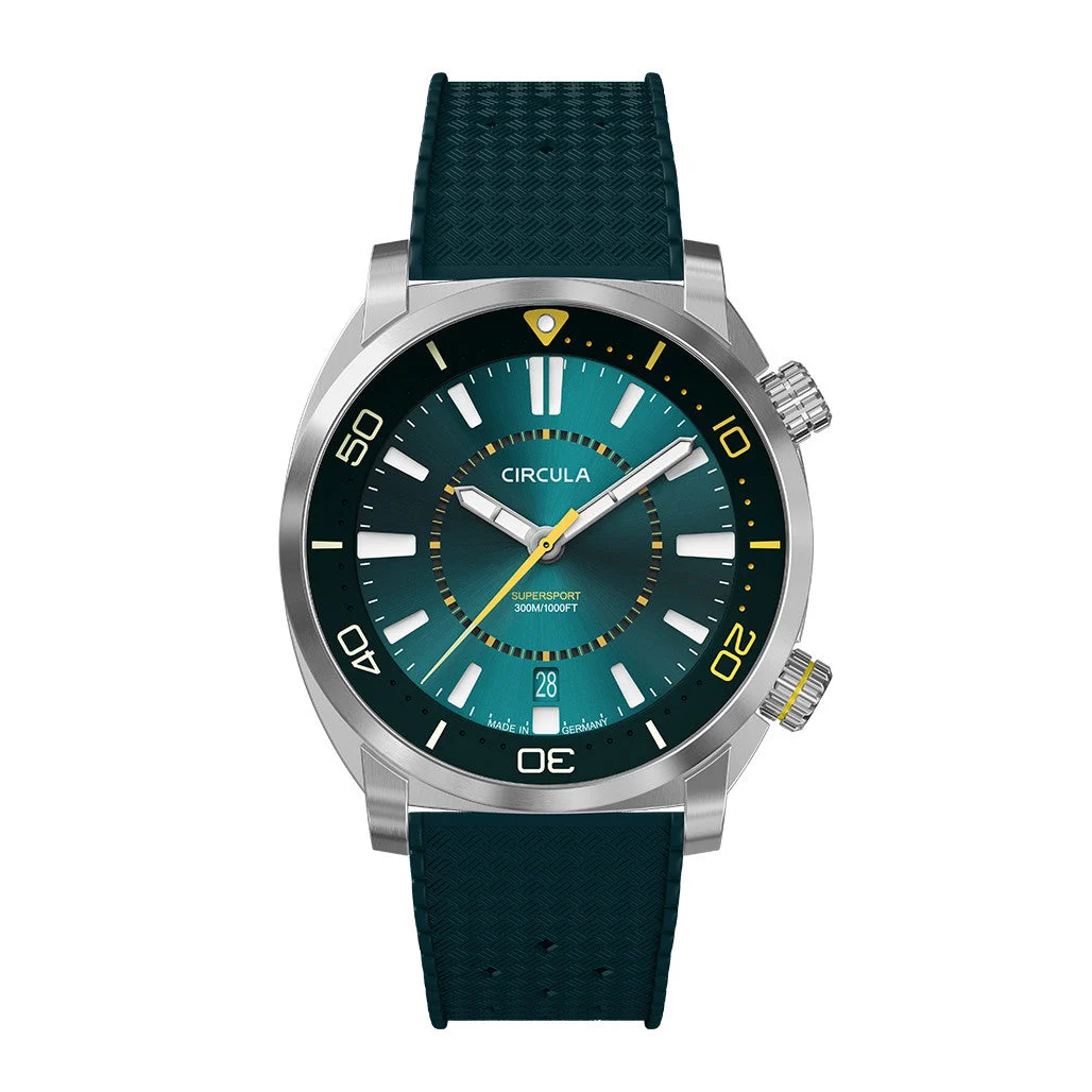 Circula SuperSport Automatic Dive Watch with Petrol Dial #SE-ST-PP kol saati