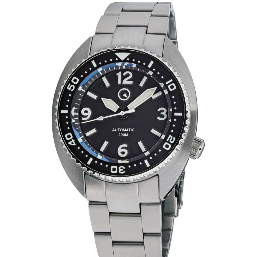 Islander Black Dial Automatic Dive Watch with AR Sapphire Crystal, and Luminous Ceramic Bezel Insert #ISL-72 44 mm kol saati