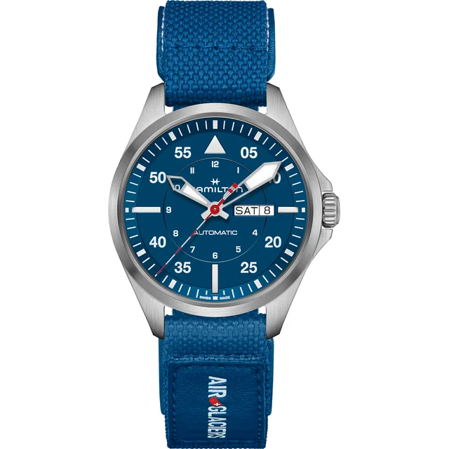 Hamilton Khaki Aviation Pilot Day Date Auto - Air-Glaciers Edition H64655941 kol saati