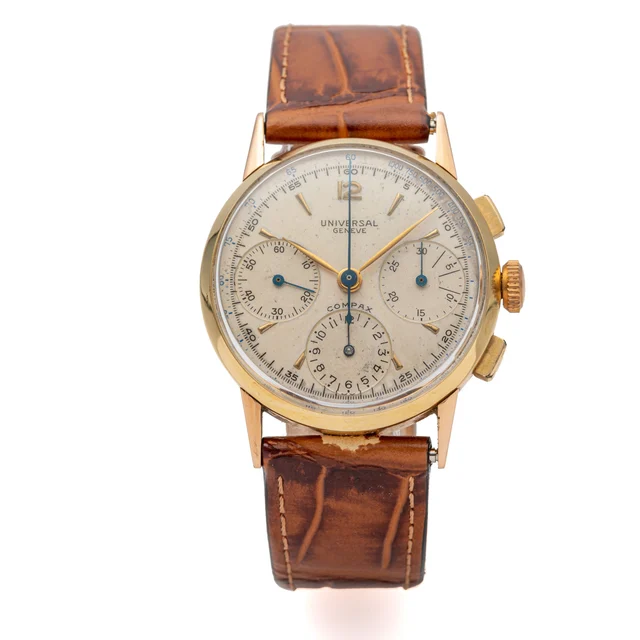 Universal UNIVERSAL, REF. 12494, COMPAX, YELLOW GOLD kol saati