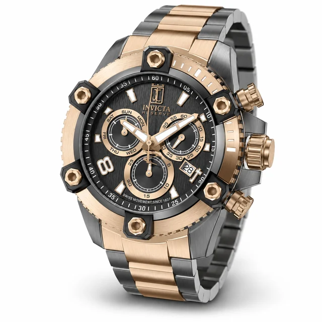 Invicta Soverix Swiss Ronda Z60 Caliber Watch - 50mm, Gunmetal, Rose Gold (51282) kol saat