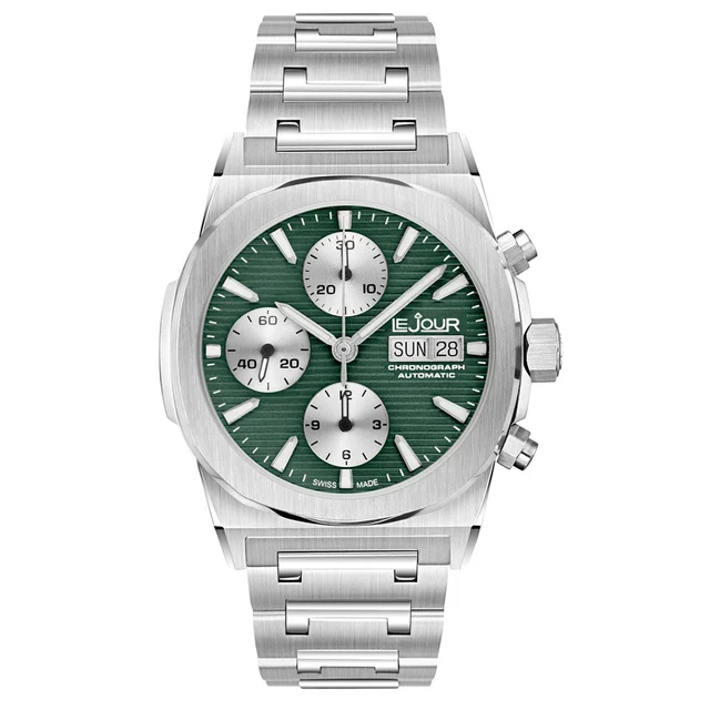 Le Jour Rally Monte-Carlo Automatic Chronograph with Dark Green Dial #LJ-RMC-004 kol saati