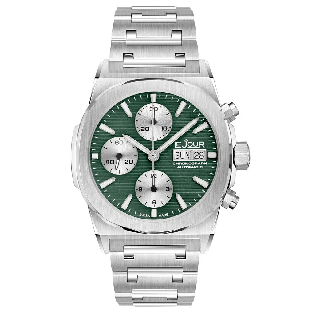Le Jour Rally Monte-Carlo Automatic Chronograph with Dark Green Dial #LJ-RMC-004 50 mm kol saati