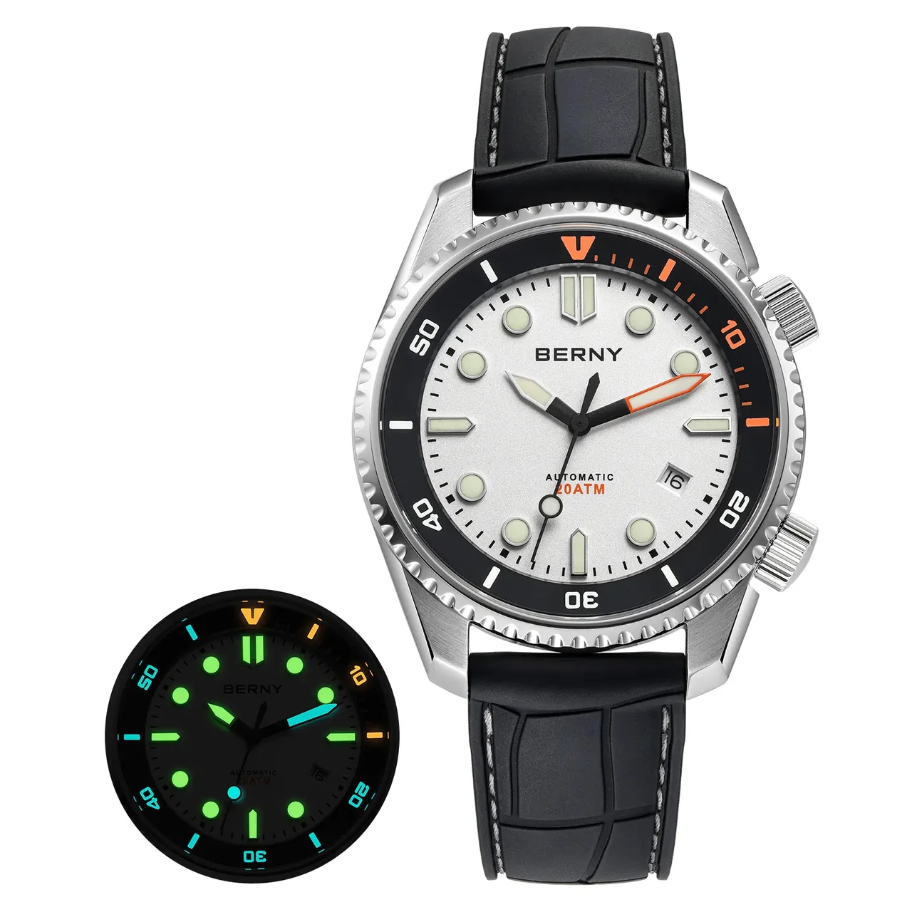 BERNY Men Automatic Diver Watch-AM155M AM155M-B kol saati