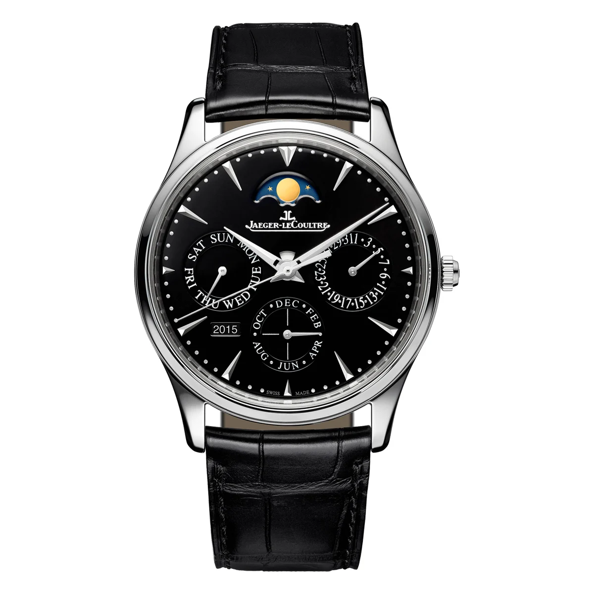 Jaeger-Lecoultre Black Dial Ultra Thin Perpetu Jaeger-LeCoultre Q1308470 39mm Black Dial Ultra Thin Perpetu 39 mm kol saati