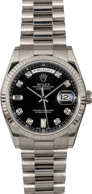 Rolex President 118239 Black Diamond Dial 118239BKDP kol saati