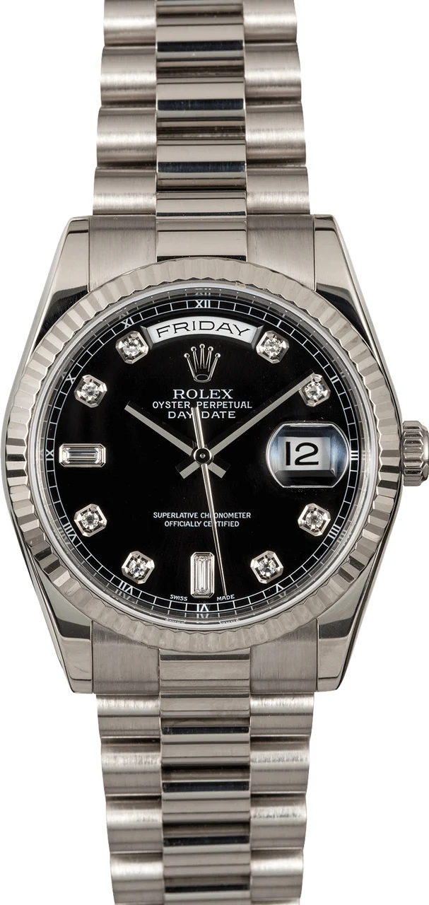 Rolex President 118239 Black Diamond Dial 118239BKDP kol saati