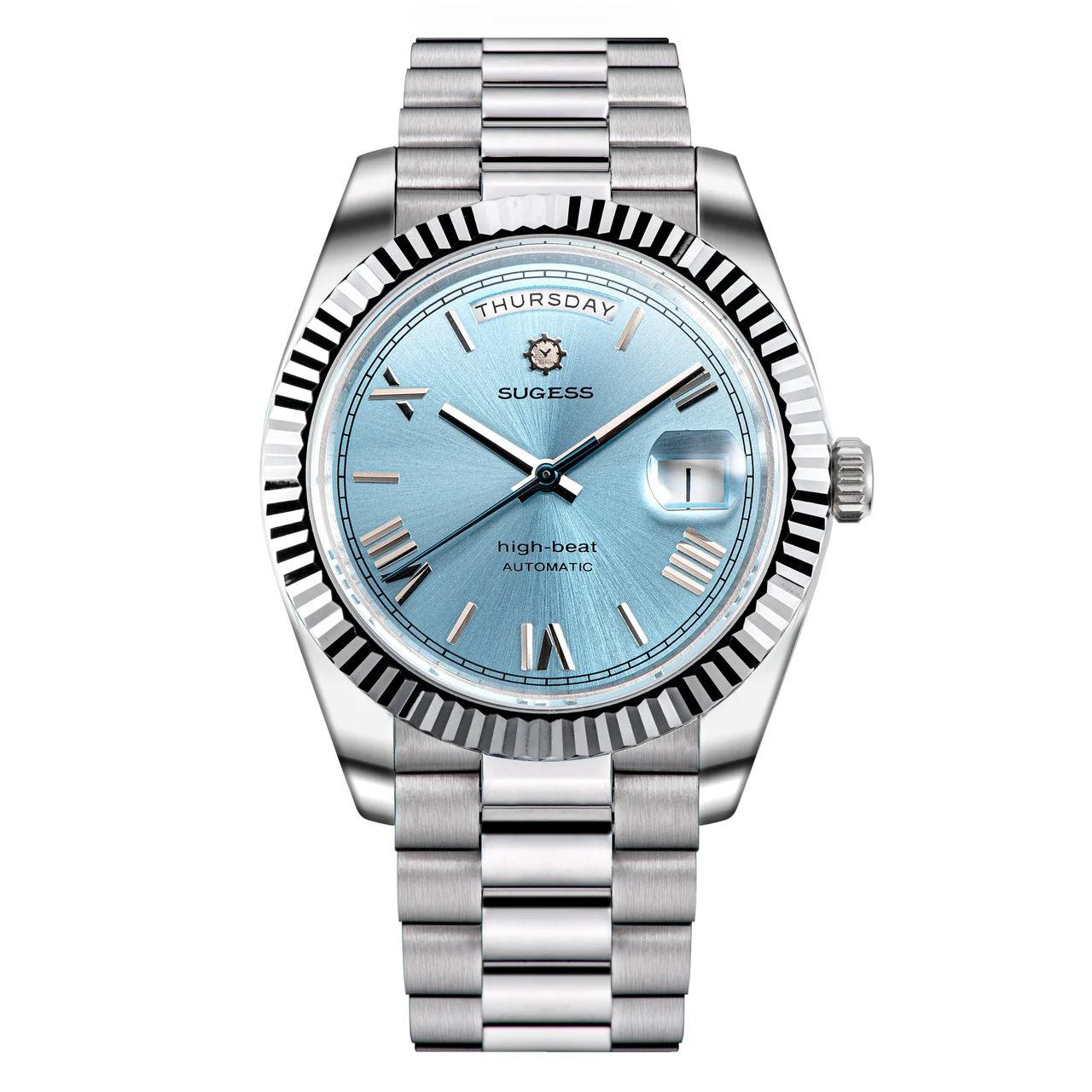 Sugess Heritage S433 DD Date and Day Display Stainless-Steel Automa 40 mm kol saati