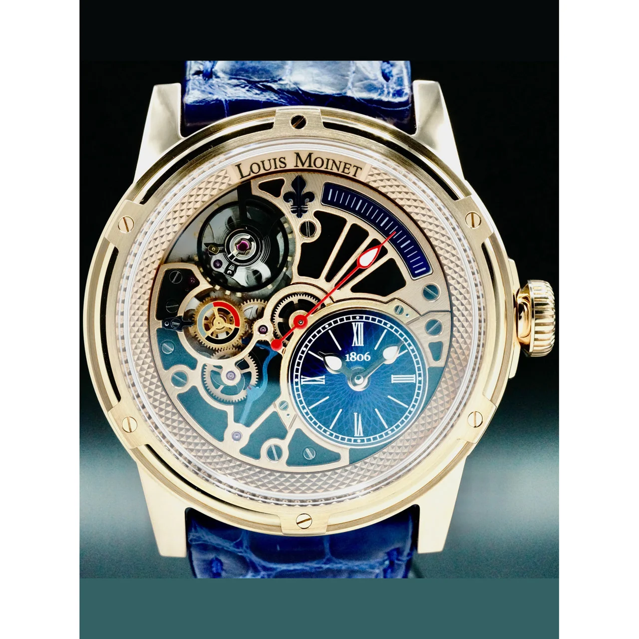 Louis Moinet Tempograph Chrome 18k Rose Gold 210000049762 44 mm kol saati