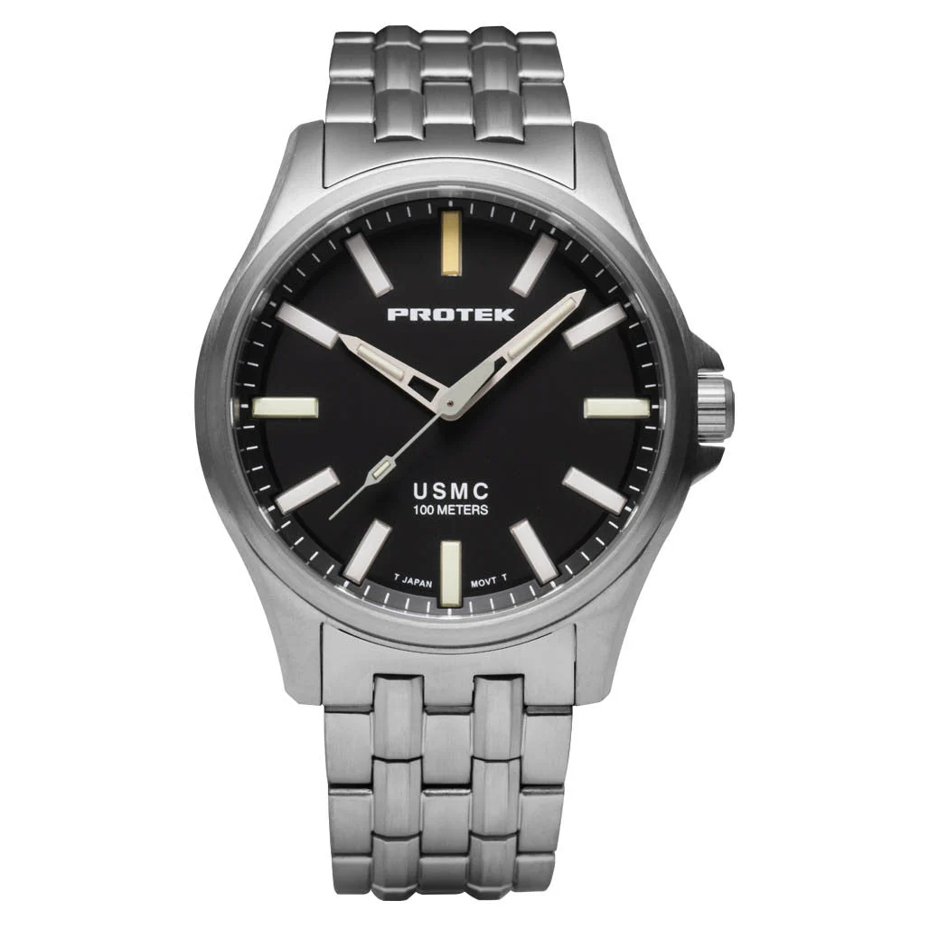 Protek Titanium Field Watch 3100 USMC Series with Tritium T100 Tubes #PT3101BR kol saati
