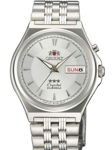 Orient Automatic Watch with Textured White Dial and Bracelet #EM5M010W kol saati