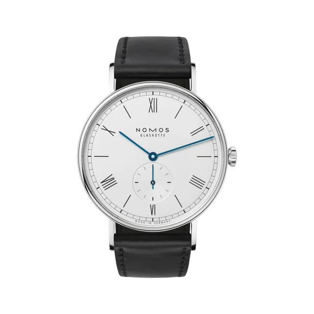 NOMOS Glashütte Ludwig 38mm - White Silver-Plated on Leather Strap 234 kol saati