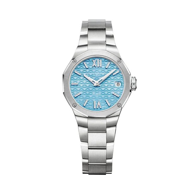 Baume Et Mercier Riviera 10811 Quartz Date 33mm - Blue on Bracelet M0A10811 kol saati