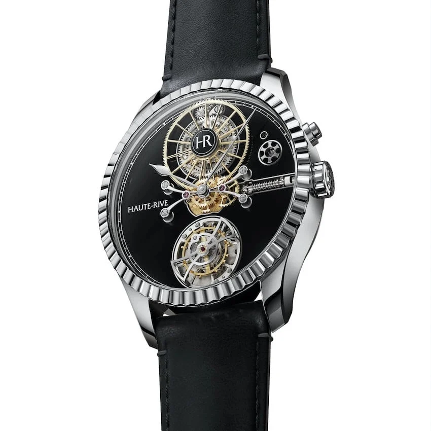 Haute-Rive Haute Rive Honoris I White Gold Black Enamel Dial Fluted Bezel HR-H1-WG-BL-FB kol saati