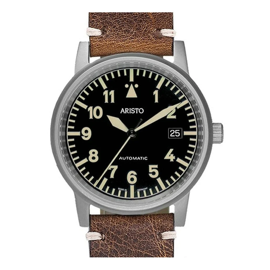Aristo Swiss Automatic Vintage Aviator Watch #3H100 38.5 mm kol saati