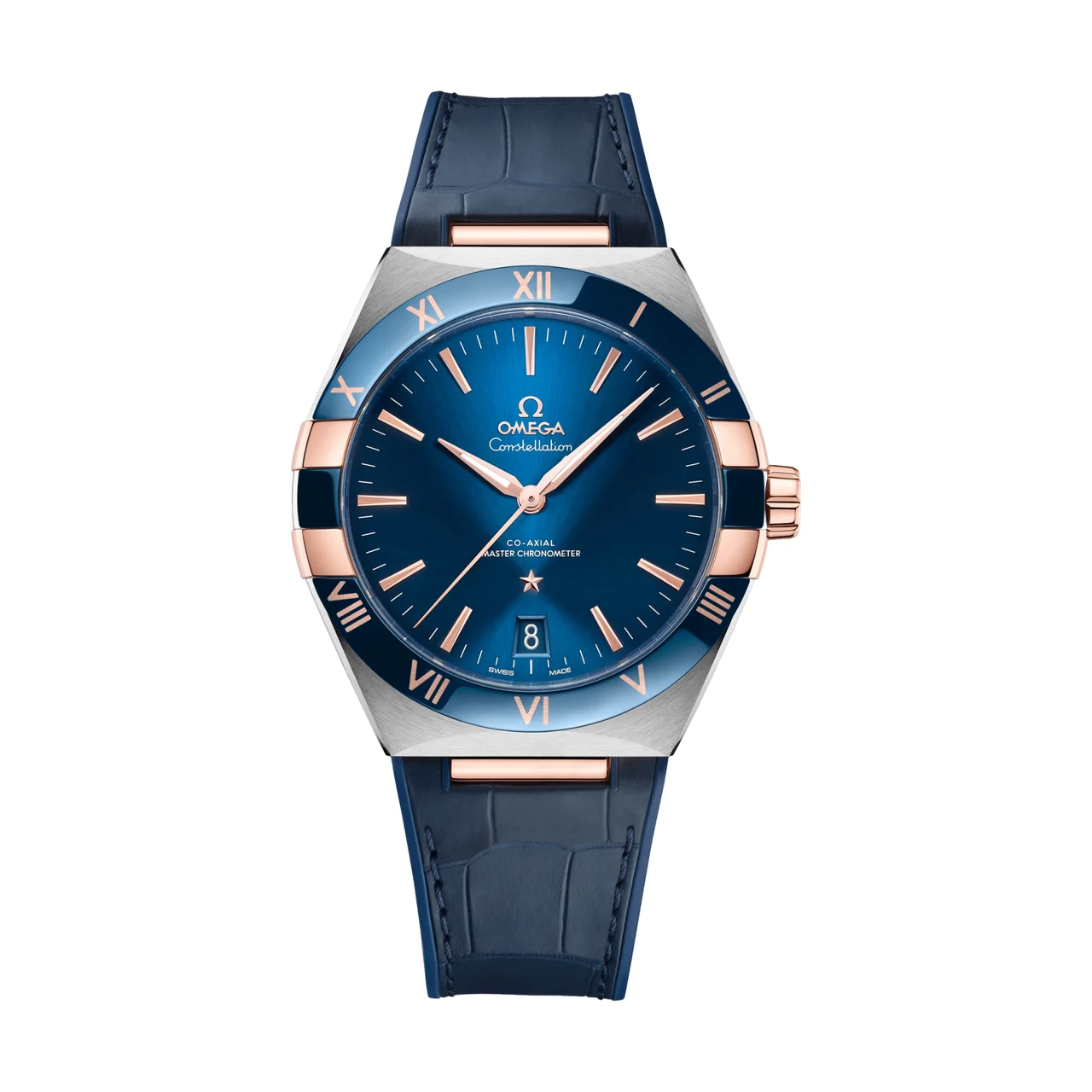 OMEGA Constellation 41mm - Blue on Leather Strap O13123412103001 41 mm kol saati