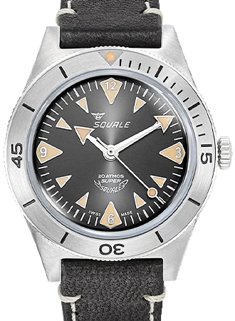 Squale Super- Big Arrows Black - Leather SUPERSSABK.PN/SQ kol saati