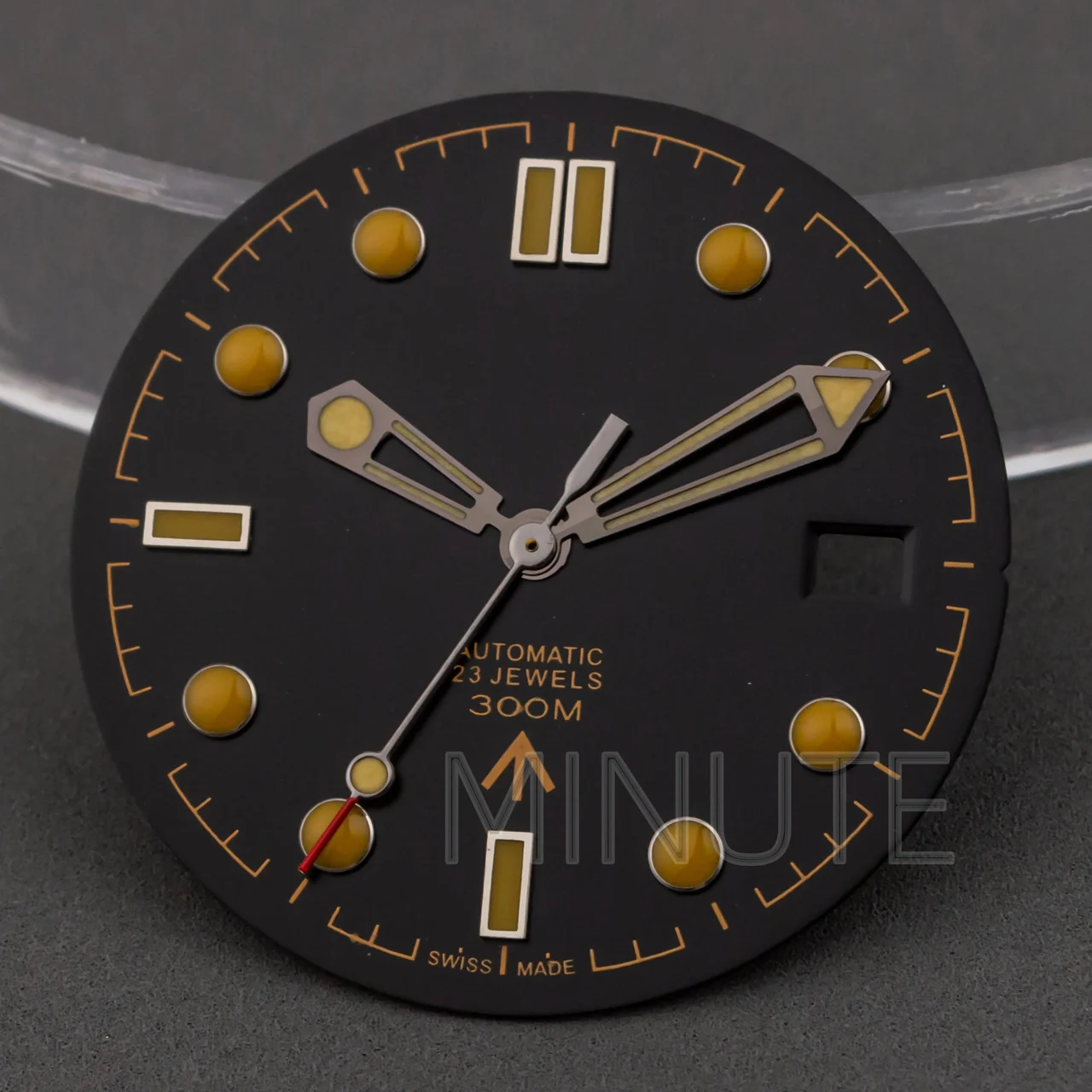 Tandorio Watch Dial and hands for Seamaster 300 Luminous Needles Dial fit NH35 NH36 Movement 1005008713519006-Dial Hands-13 31 mm kol saati