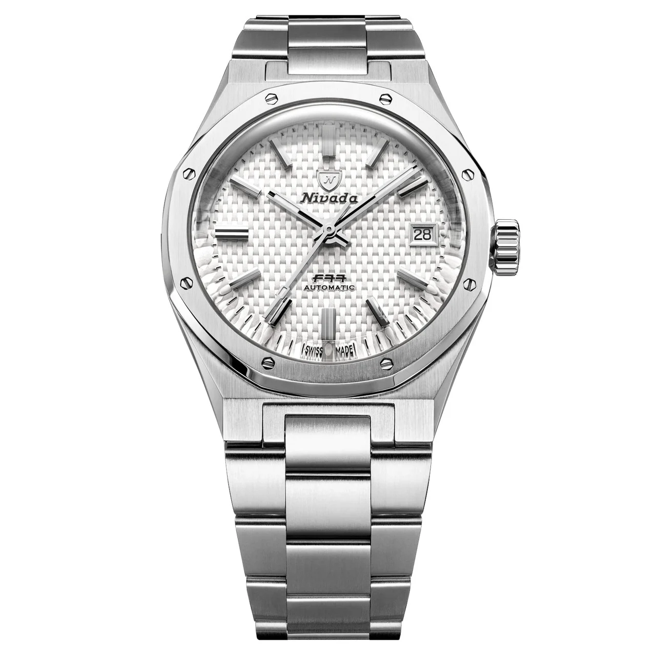 Nivada Grenchen White MK2 38mm Date 69014A77 38 mm kol saati