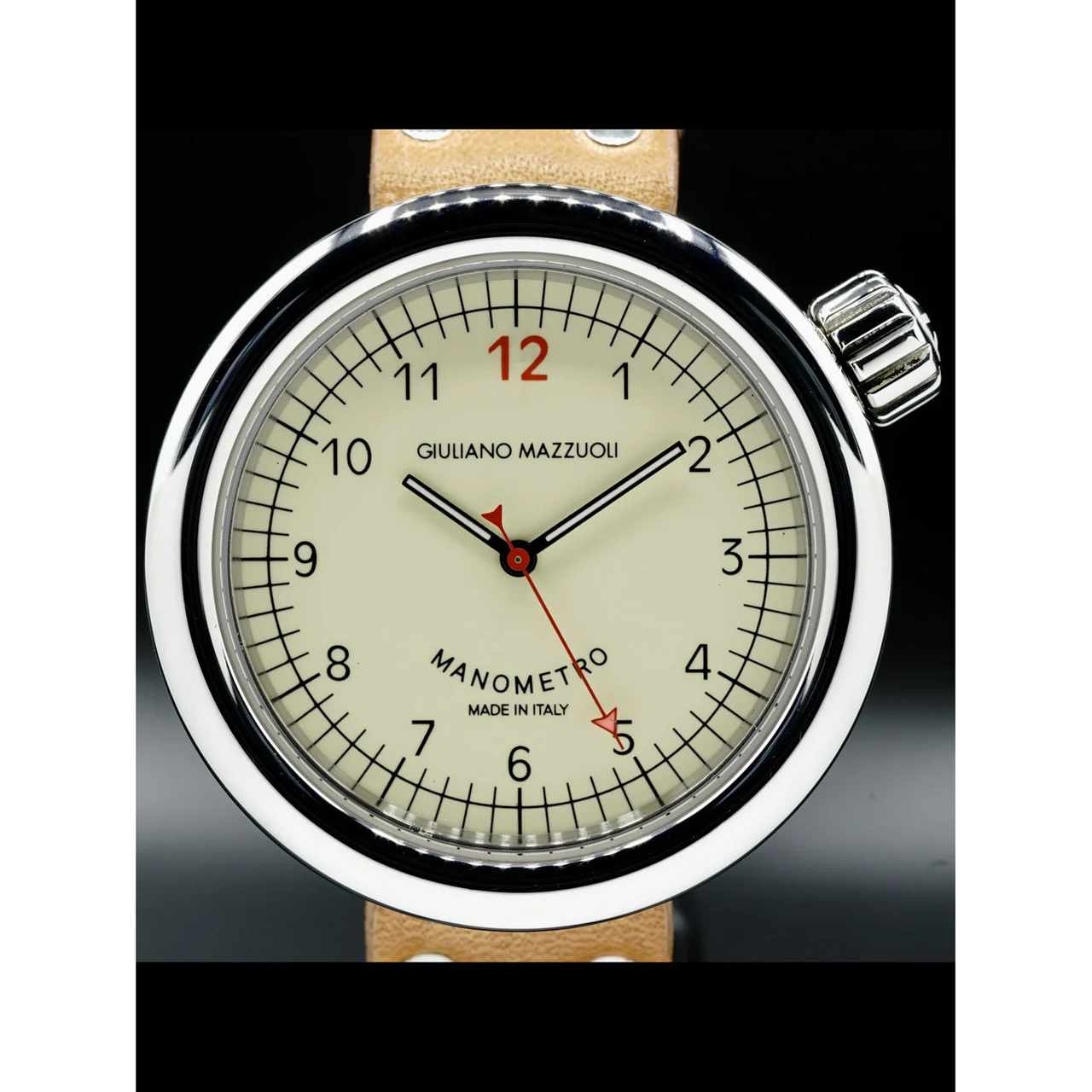 Giuliano Mazzuoli Manometro Ivory Polished Stainless Steel MRP01N 210000028419 kol saati