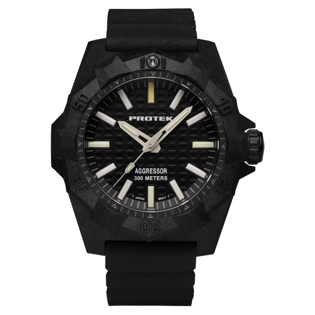 Protek Aggressor Carbon 4000 Series with Black Dial #PT4001 kol saati